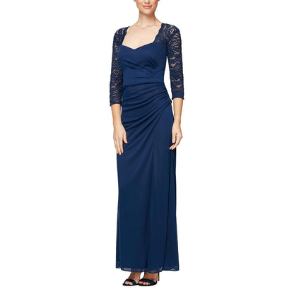Alex Evenings Vestido Largo con Cuello de Novia (Etiqueta y Tallas Normales) Vestido para la Madre de la Novia para Mujer
