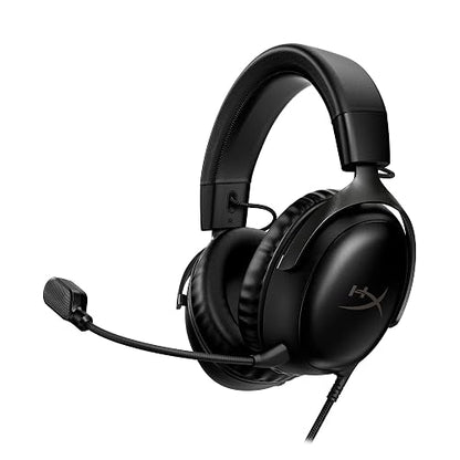 HyperX Cloud III, Auriculares Gaming con Cable, Cancelación de Ruido, Compatibles con PC, PS5, PS4, Xbox Series X|S, Xbox One, Nintendo Switch, Mac, Negro (727A8AA)