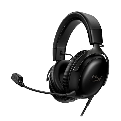 HyperX Cloud III, Auriculares Gaming con Cable, Cancelación de Ruido, Compatibles con PC, PS5, PS4, Xbox Series X|S, Xbox One, Nintendo Switch, Mac, Negro (727A8AA)