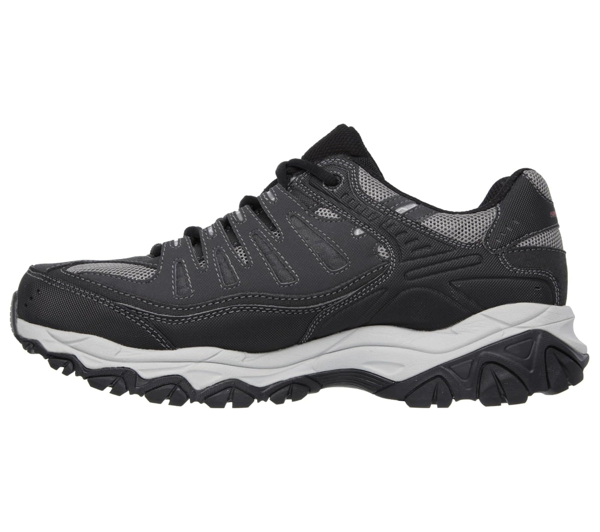 Skechers Men's Afterburn M. Fit | Espuma viscoelástica, entresuela Articu-Lyte, parte superior de piel y malla, informal, con cordones tradicionales