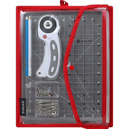 SINGER - Kit de costura para principiantes y adultos con cortador giratorio, tapete de corte, regla acrílica y más