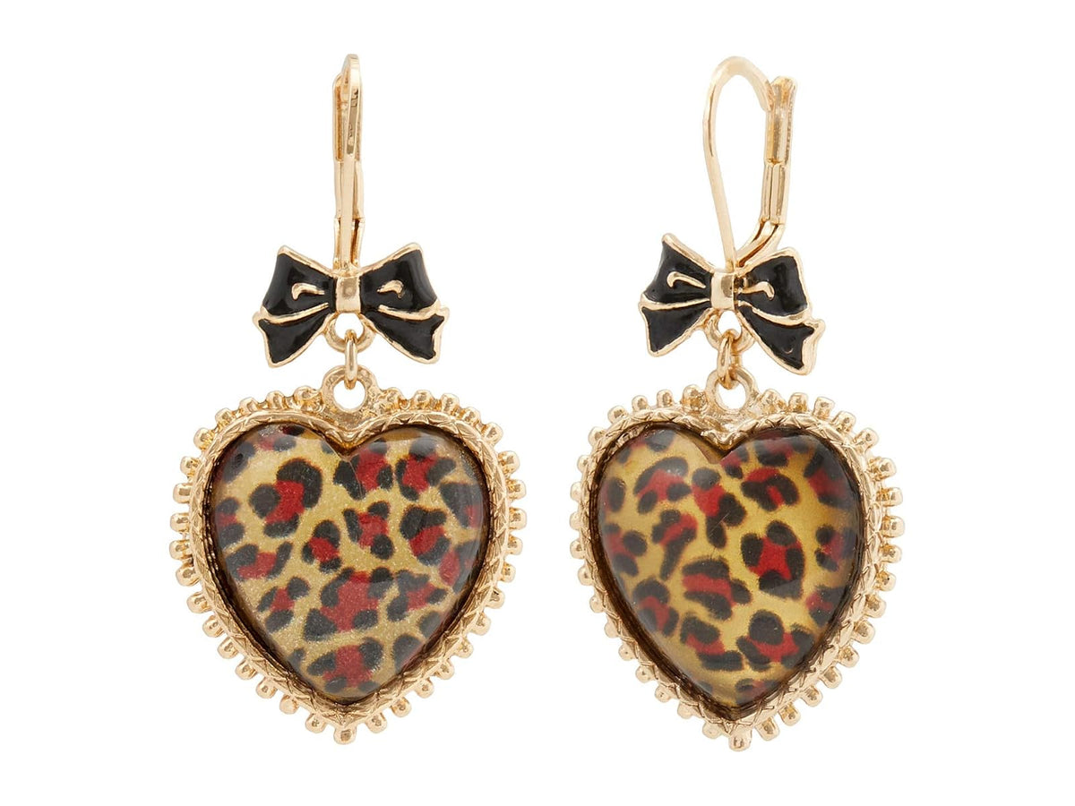 Betsey Johnson Heart Drop Earrings