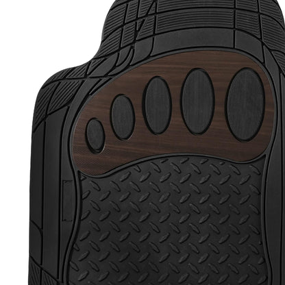 FH Group - Alfombrillas para automóvil de Ajuste Universal, Resistentes al Clima para Todo Tipo de Clima, Goma Resistente para la mayoría de Automóviles, SUV y Camiones, con diseño de Huellas, Juego