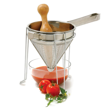 Norpro Chinois de acero inoxidable con soporte y juego de pilón, talla única, como se muestra en la imagen