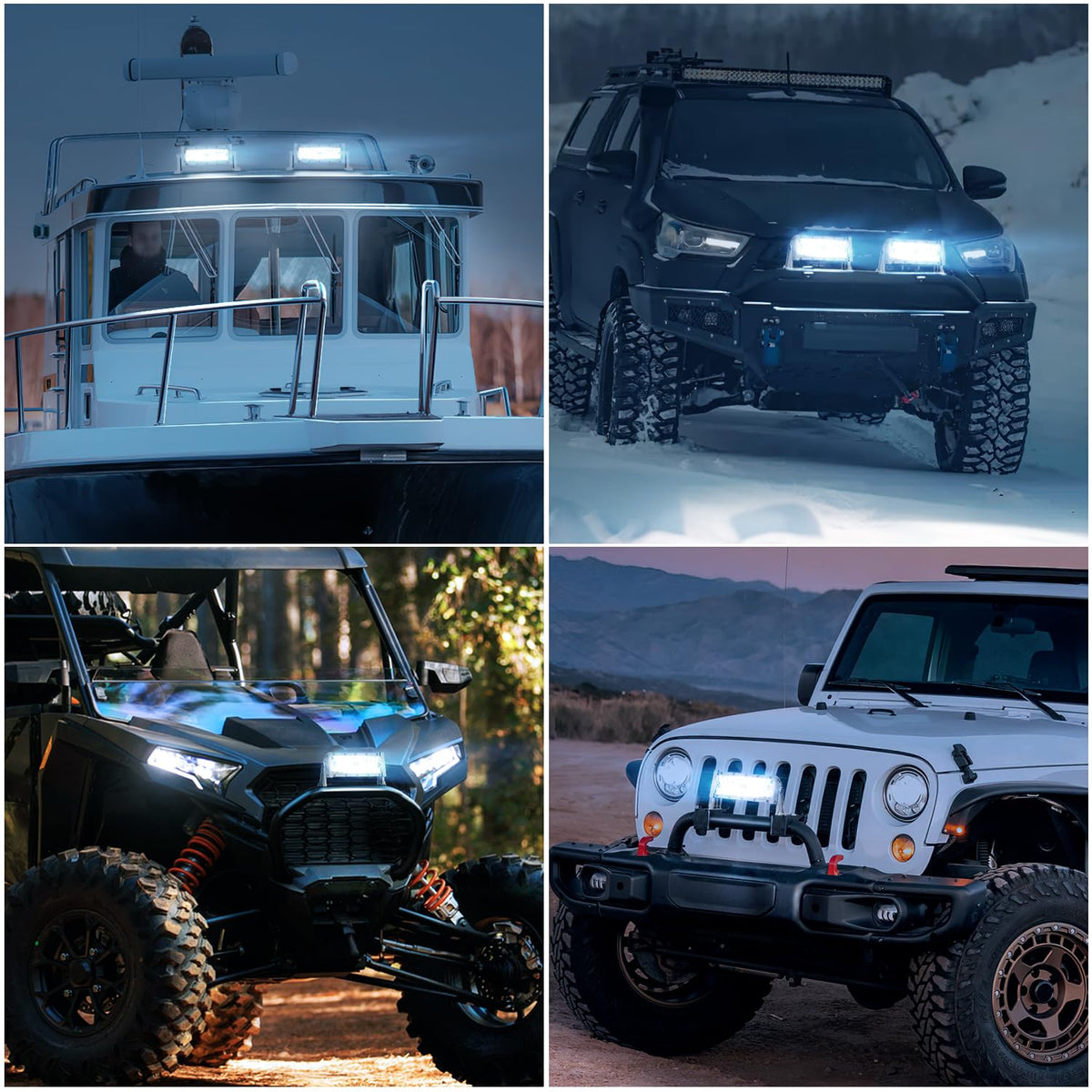 Nilight Marine - Barra de luz LED de 9.5 Pulgadas, Combo de inundación de Puntos Blancos, iluminación de Muelle para Cubierta de Barco de Ponton, para Pesca Nocturna, Puerto de popa, Yates, Camiones,