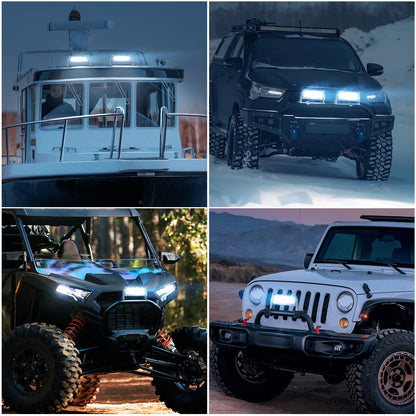 Nilight Marine - Barra de luz LED de 9.5 Pulgadas, Combo de inundación de Puntos Blancos, iluminación de Muelle para Cubierta de Barco de Ponton, para Pesca Nocturna, Puerto de popa, Yates, Camiones,