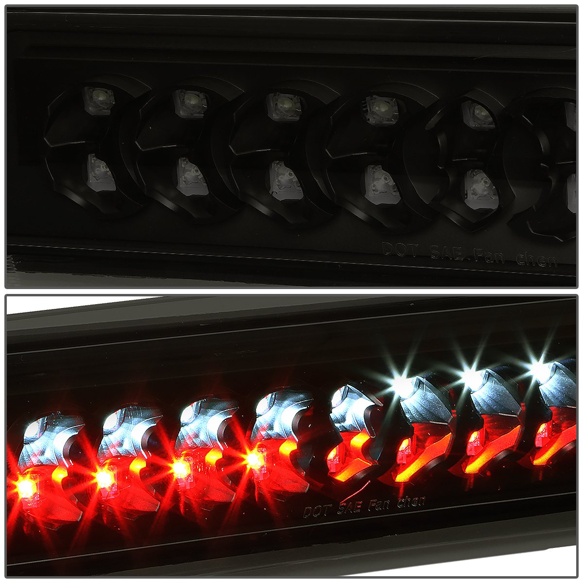 DNA Motoring Tercera Luz de Freno LED, Negro/Humo, 3BL-DRM02-LED-BK-SM