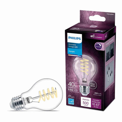 Philips LED Foco Vintage Espiral Diseño de Cristal Luz Fría