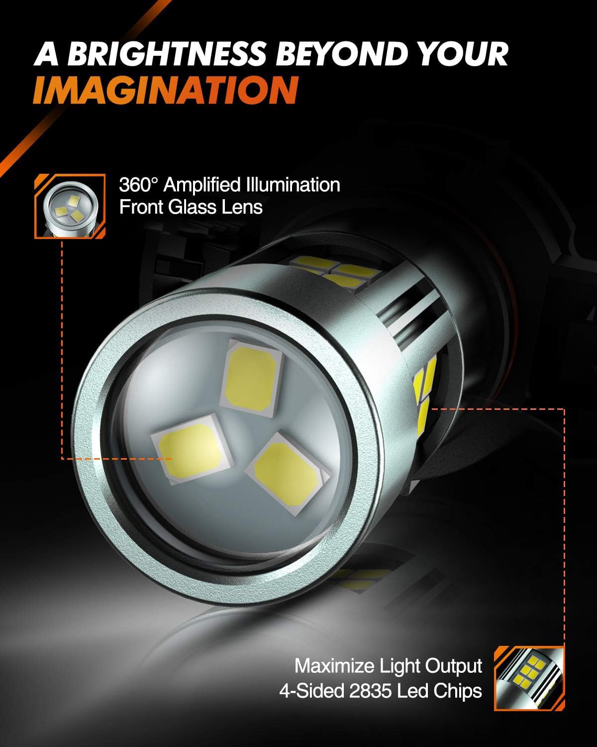 SEALIGHT 5202/5201/PS24W Bombillas LED Antiniebla 6000K Blanco Xenón 27 Chips SMD DRL, Paquete de 2