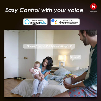 Helloify Edison ST19 (ST64) Bombilla LED inteligente WiFi, estilo vintage, cambio blanco sintonizable, funciona con Alexa Google Home (sin hub), E26, 2700K-6500K, 2 unidades, luz blanca
