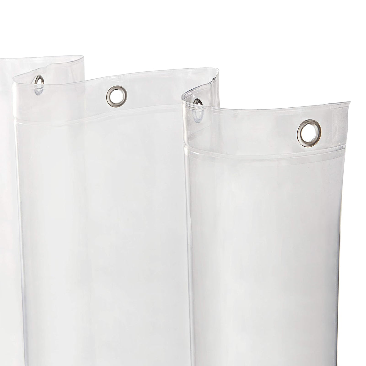 Kenney MB61160 Microban Protector de cortina de ducha impermeable de PEVA de calibre 4.8 con ojales de metal resistentes al óxido y dobladillo magnético pesado para baño, 70 pulgadas de ancho x 72 pulgadas de alto, transparente, 1 paquete