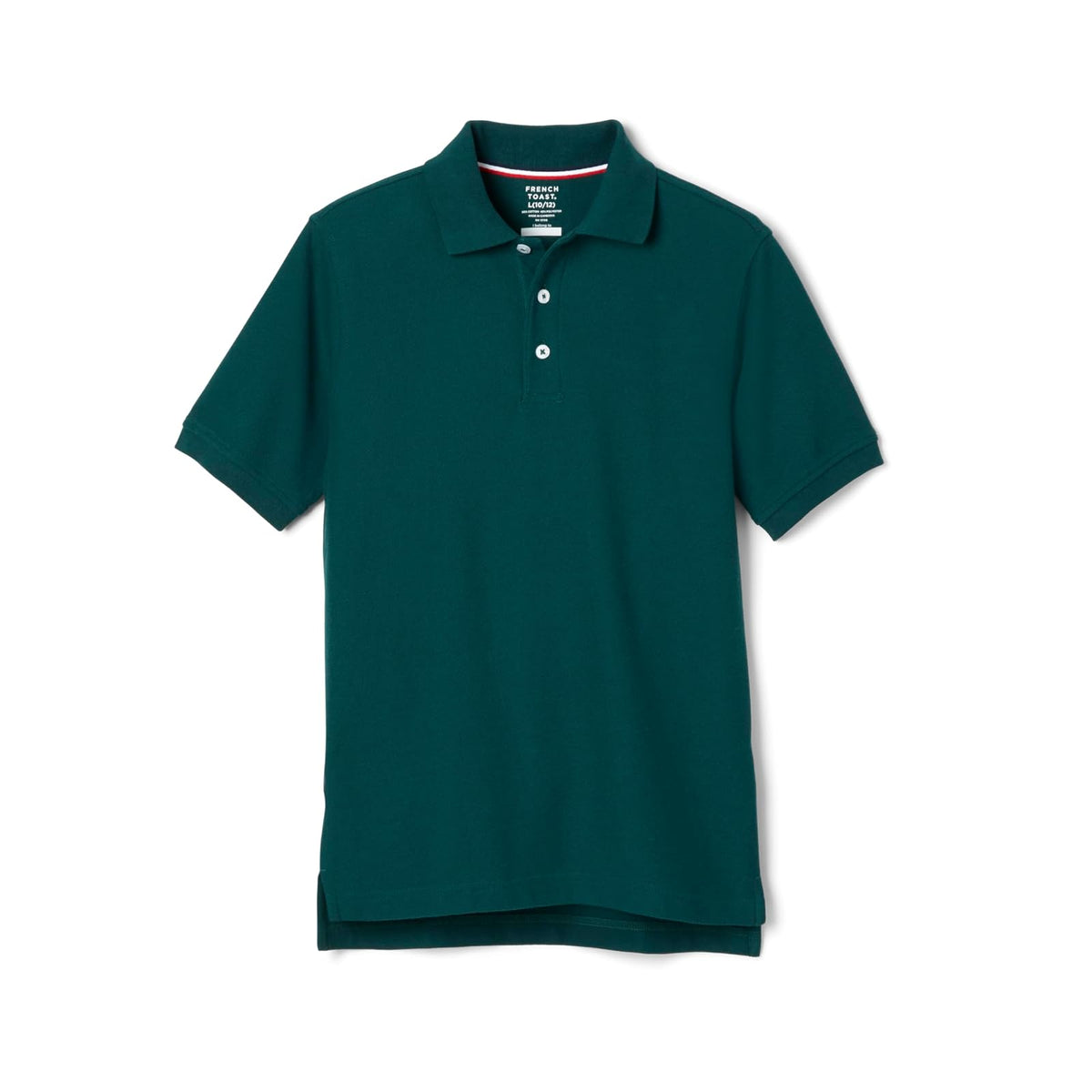 French Toast Playera Polo de Piqué de Manga Corta para Niño - 10-12 - Verde cazador