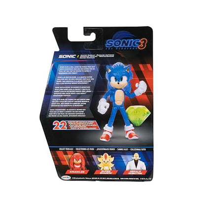 Figuras de acción de 13 cm de la película Sonic The Hedgehog 3: Sonic con Esmeralda, edición 3.