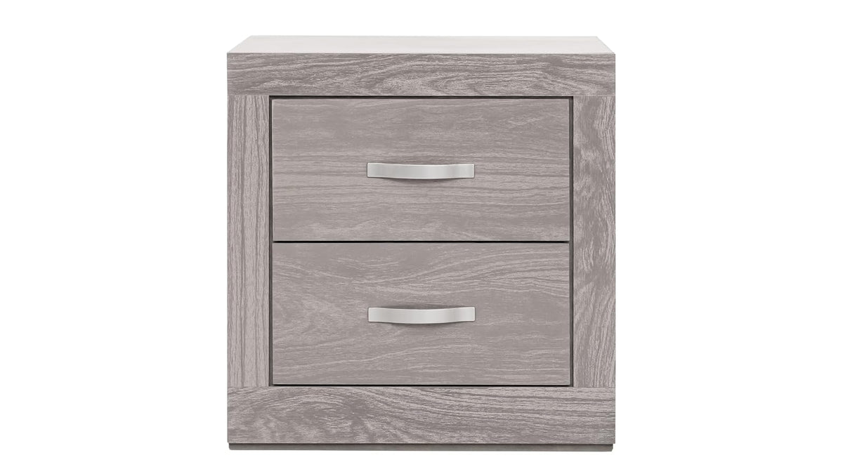 Tugow Buró con 2 Cajones Color Gris con Jaladeras de Metal - Madera MDF
