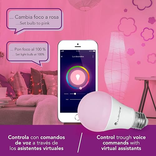 Lloyd's Foco Inteligente WiFi RGB Luz Blanca Regulable Compatible Alexa
