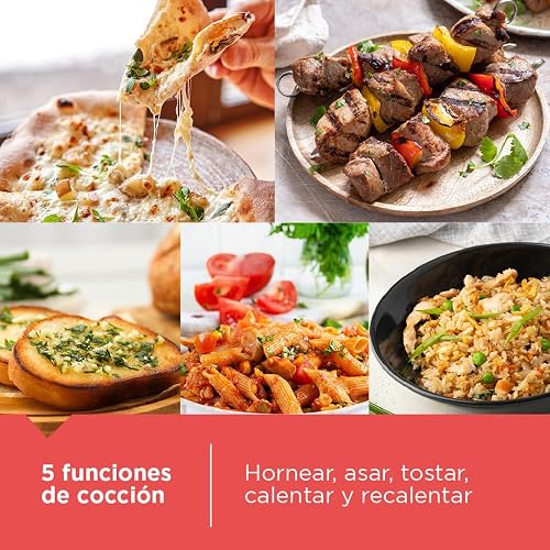 Black+Decker Horno Tostador de 4 Rebanadas con 5 Funciones, TO4130-1SDLA | 1150W, Tecnología EvenToast con 5 funciones: hornear, asar, tostar, calentar y recalentar