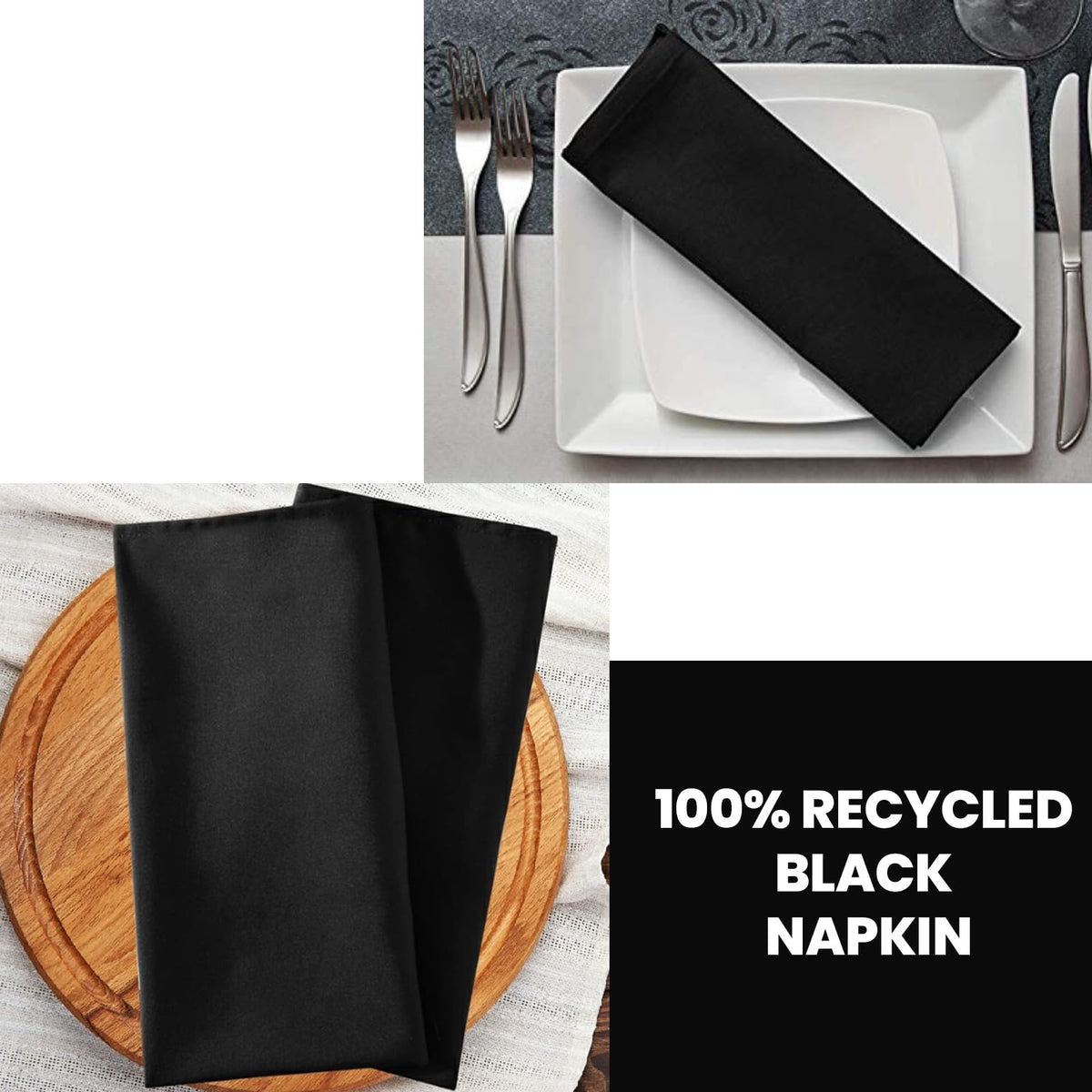 Perfectware - Servilletas de cena de 2 capas, color negro, paquete de 125 unidades