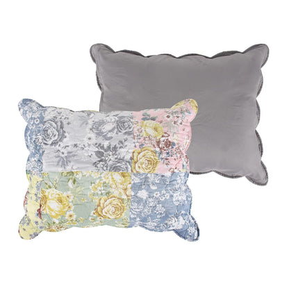 Greenland Home Emma Floral clásico Juego de edredón Reversible, Tamaño 3 Piezas King, Gris