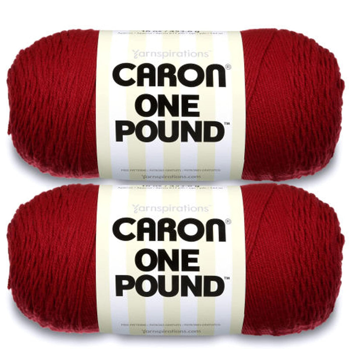 Caron One Pound Estambre Acrílico, Paquete de 2 - Paquete de 2 - Rojizo Claret