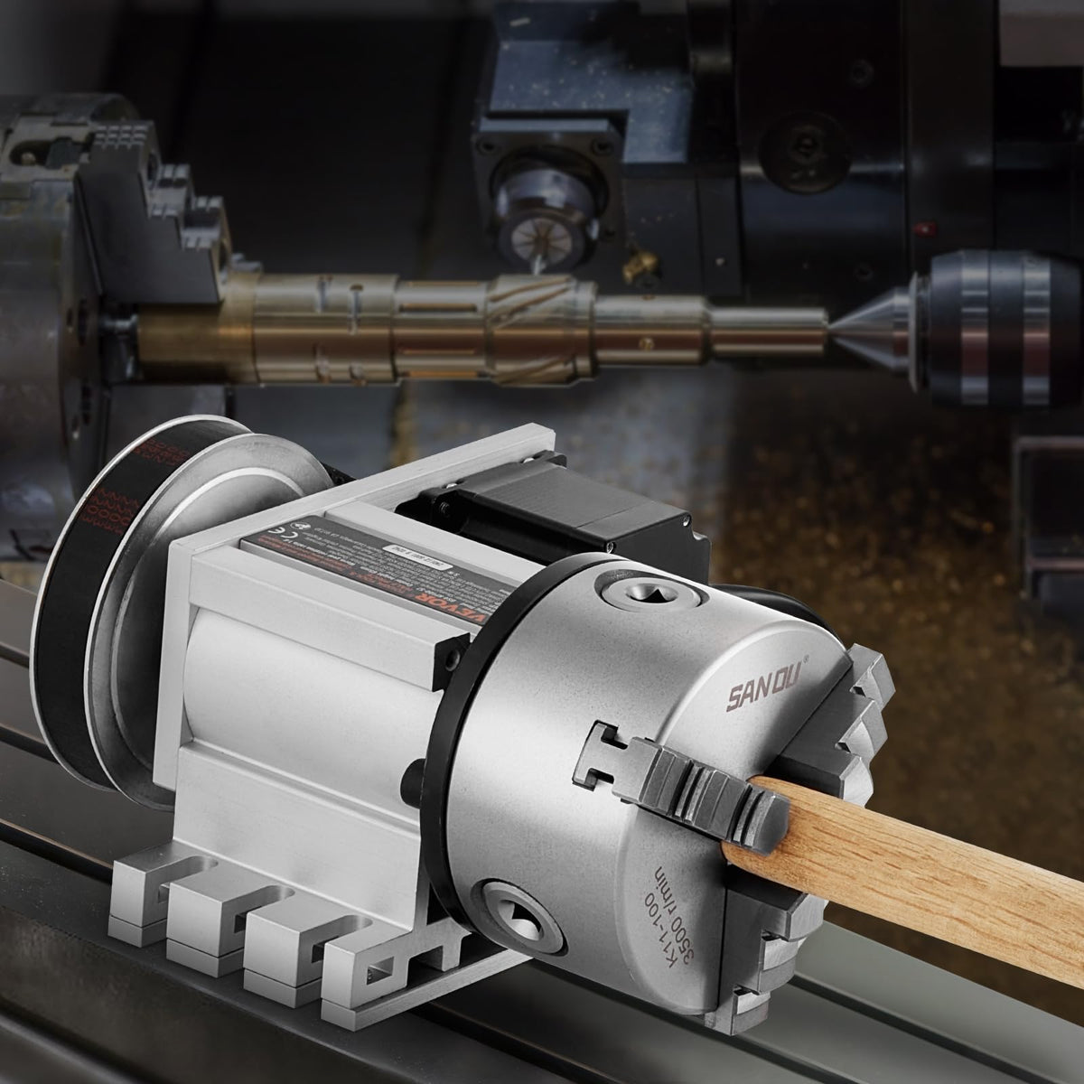 VEVOR Cabezal divisor, mandril de 3 mandíbulas K11-100 mm, fresadora CNC eje rotacional cabezal de indexación de eje A de 4 ° eje A, altura central de 65 mm, relación de engranaje 6:1, universal para
