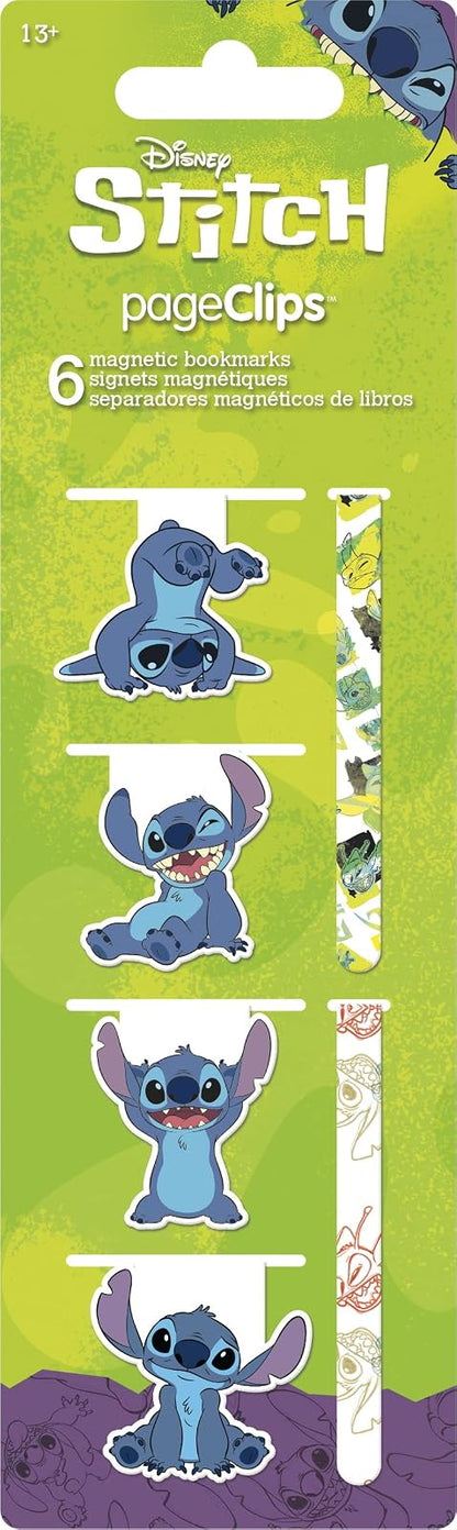 Antioch Disney Lilo & Stitch - Clips magnéticos para página, paquete de 6, multicolor, 2.95 x 8.66 x 0.6 pulgadas