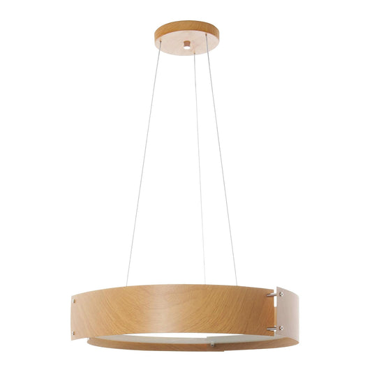 MAXXI MX-CL1021/OAK Candil Decorativo Techo, Pantalla Aluminio Terminado Tipo Madera