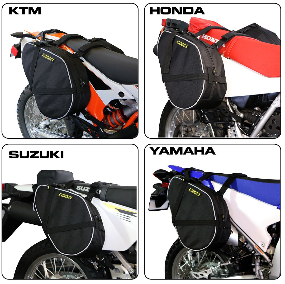 Nelson-Rigg RG-020 Alforjas Deportivas Duales para Motos Sport Enduro KTM, Honda, Yamaha, Suzuki, Negro, 15 L