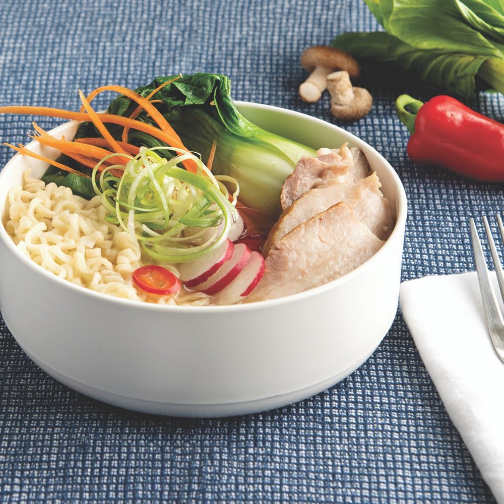 Nordic Ware - Juego de 2 cuencos para sopa o ensalada, color blanco, apto para microondas