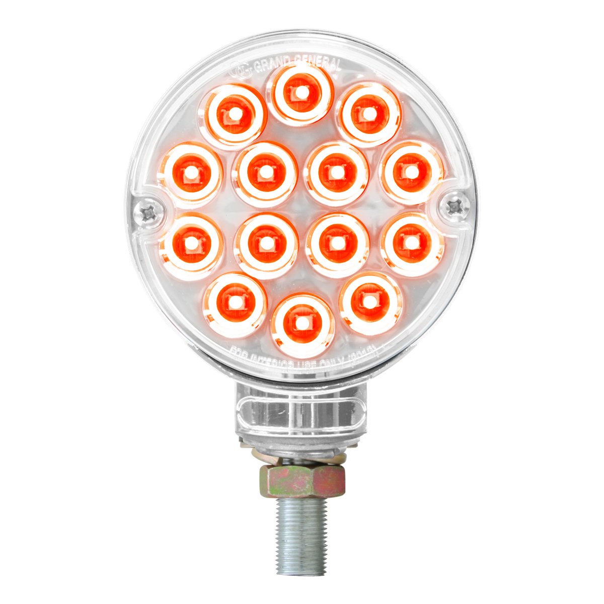 GG Grand General 75192 - Luz LED de Doble Cara, Color ámbar/Rojo, 7.62 cm, con 14 Luces LED en Lente Transparente