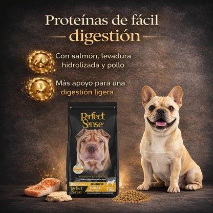 Perfect Sense Sensitive Alimento Seco para Perros Adultos con Piel y Digestión Sensible, Salmón y Pollo, 7 kg