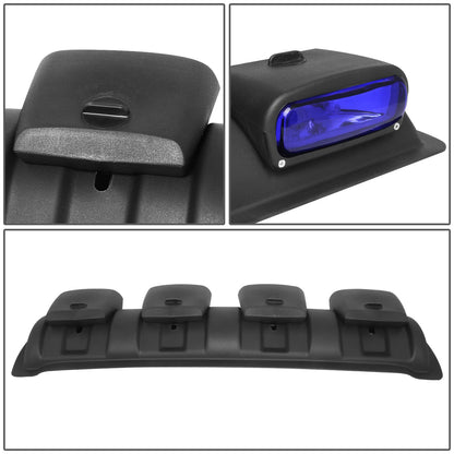 DNA Motoring FL-ZTL-359-BL Luz Antiniebla Universal de Techo con Arnés e Interruptor Interior, Lente Azul Carcasa Cromada