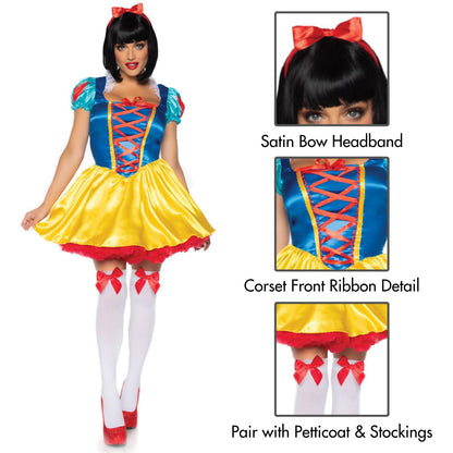 Leg Avenue Women's 2 Piece Fairytale Snow White Costume, Multi, Medium/Large