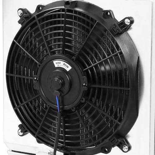 DNA Motoring Radiador de 2 Filas con Cubierta de Ventilador para Honda Civic/Del Sol/Integra MT 1992-2001, RA+FS-HC92-42-2