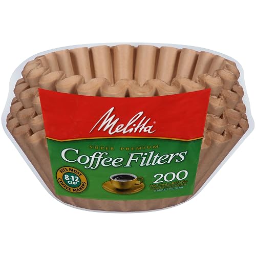 Melitta - Filtro de café para cesta de 8 a 12 tazas, color café (200 unidades)