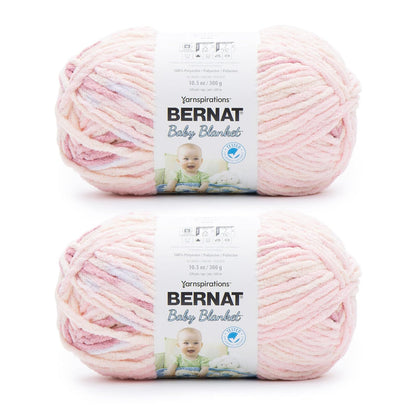 Bernat Baby Blanket Estambre Chenilla para Bebé - Paquete de 2 - Rosa.