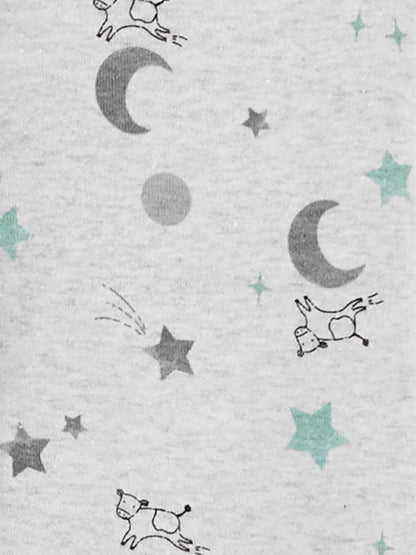 Simple Joys by Carter's Pijamas de algodón con pies Ajustados para bebés y niños pequeños, Paquete de 3 Zapatillas para bebé y niño para niños Unisex