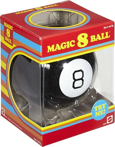 Mattel Games Juego de Mesa Magic 8 Ball para niños de 6 años en adelante | Aspecto retro para niños, adolescentes, familias, regalos, fiestas y viajes, DHW39
