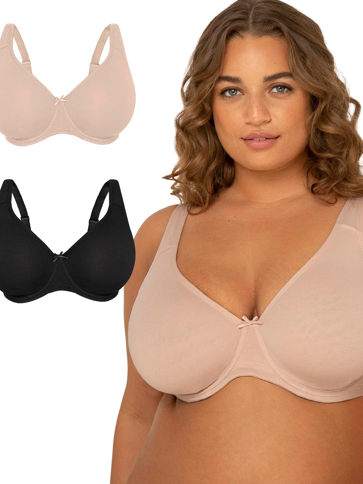 Fruit of the Loom Brasier Deportivo Plus Size de Algodón Sin Relleno - 38DD - Negro