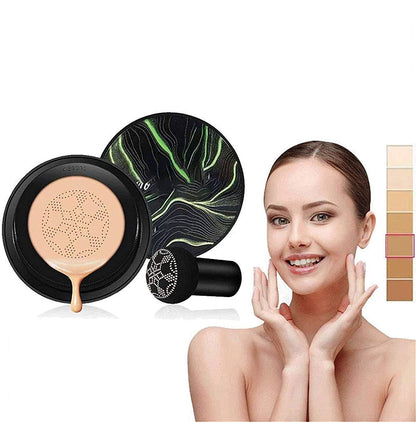 Waterproof Flaw-Less Air Cushion Foundation, Air Cushion CC Cream Mushroom Head Foundation, Makeup Foundation Full Coverage, Even Skin Tone Makeup Base