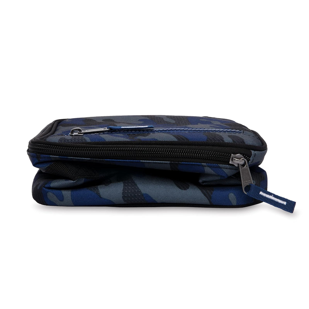 PackIt - Fiambrera Clásica Congelable, Camuflaje Deportivo Azul Marino, EcoFreeze Plegable, Reutilizable, Cierre con Bolsillo Frontal y Asa de Hebilla