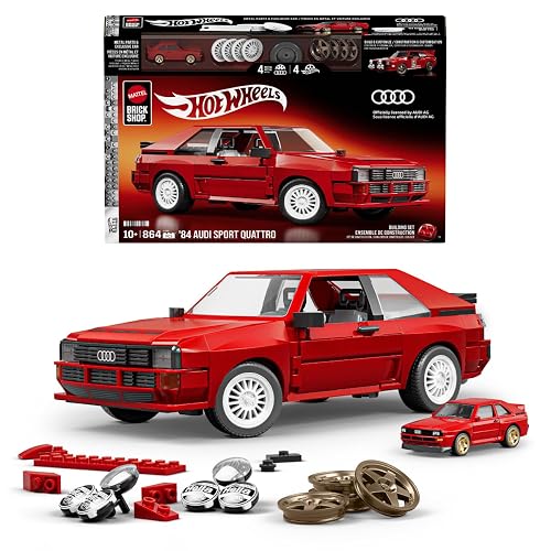 Mattel Brick Shop Hot Wheels, Juguete De Construcción, Elite Audi Sport Armable, para Coleccionistas y 10+ Años