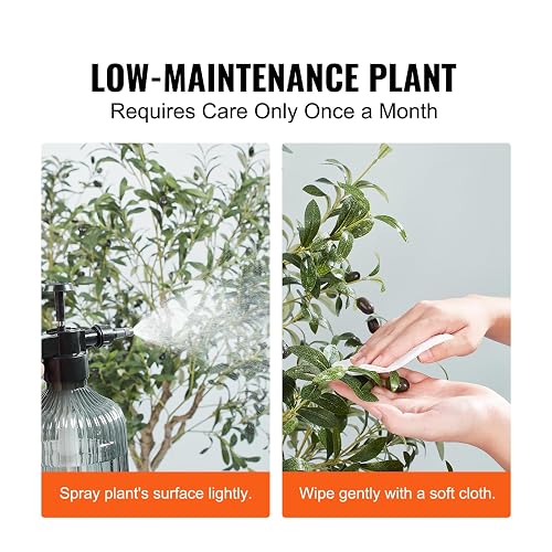 VEVOR Olivo Artificial, 1,5 m de Altura, Material de Polietileno Seguro y protección antivuelco, Planta de bajo Mantenimiento, árbol Artificial Verde Realista en Maceta para decoración de Interiores