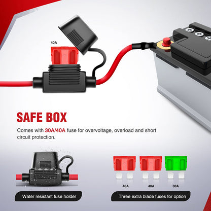 Nilight 10043W Kit de Arnés de Cableado LED 12 AWG 1 Cable con Interruptor y Fusible de Relé 12 V