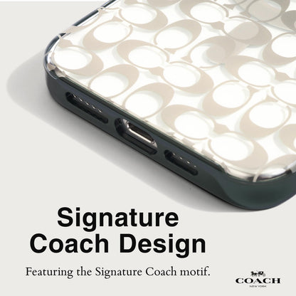 Coach - Funda para iPhone 15 Pro MAX, Compatible con MagSafe - Signature Ombre Deep Forest