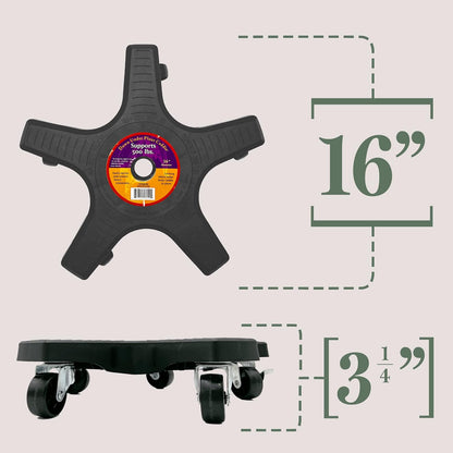 Bosmere S18410 - Caddie para plantas (16 pulgadas), color negro
