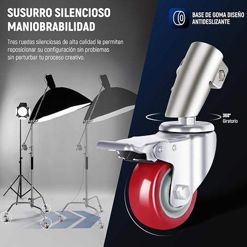 NEEWER C Stand Luz Resistente 3,4m Trípode Soporte de Fotografía de Metal con Amortiguador de Resorte Integrado y 1/4" Tornillo para Iluminación LED de Estudio y Cámara DSLR, Carga Máxima: 10kg, Negro