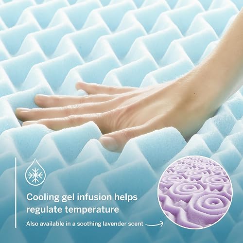 Lucid - Colchoneta de Memory Foam con Gel - Sobrecolchón de 5 Zonas de 7.5 cm - Topper para Colchón - Sensación Suave y Acolchada - Alivia Puntos de Presión - Queen
