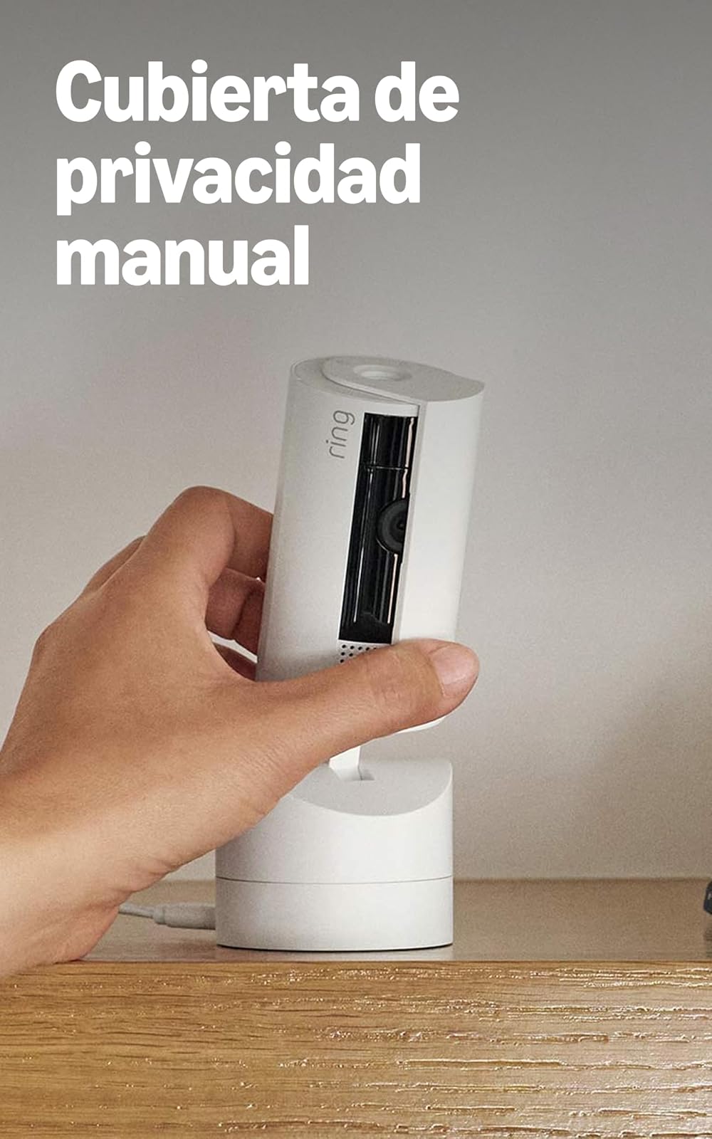Cámara para interiores con movimiento Ring (Pan-Tilt Indoor Cam) | Ve todos los ángulos con vista panorámica de 360°, video HD y audio bidireccional (modelo más reciente) | Negro