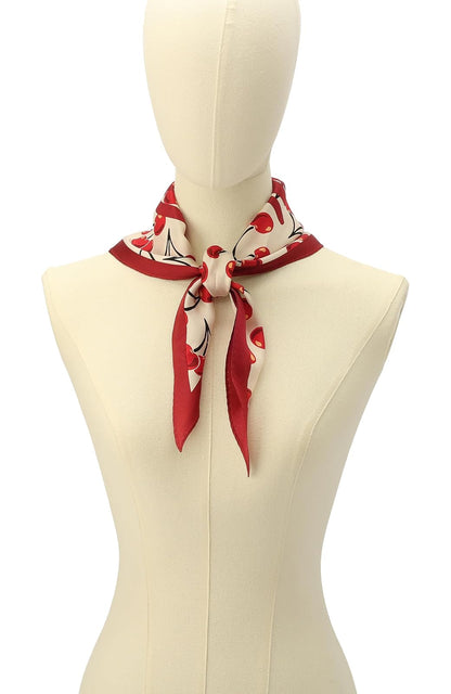 Coach Cherries Swirl - Diamante de seda estampado, rojo tiza, Talla única
