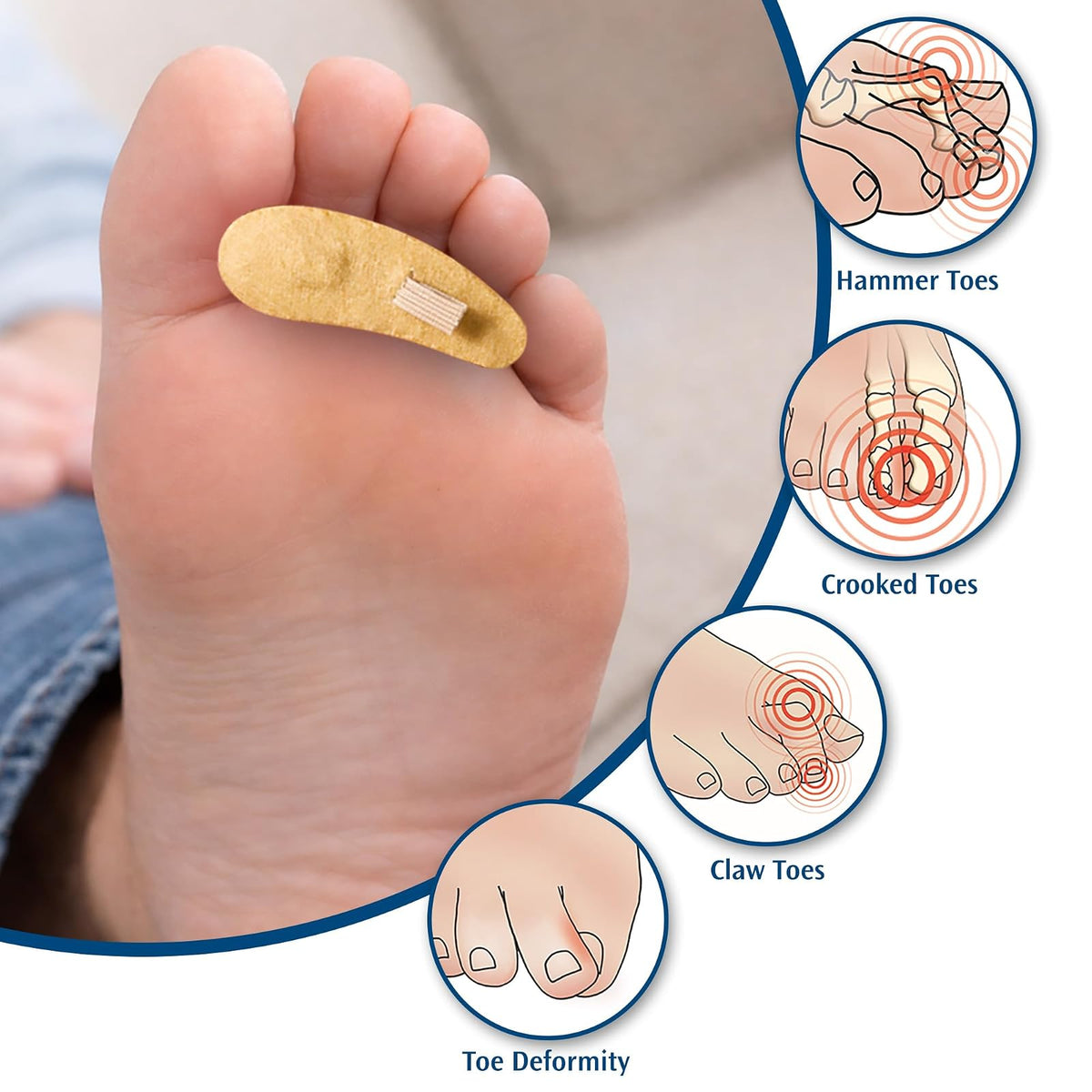 Pedifix Cojín para dedo del pie, pequeño, izquierdo